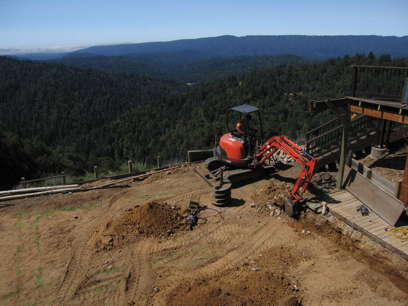 Making fast work on the footing...