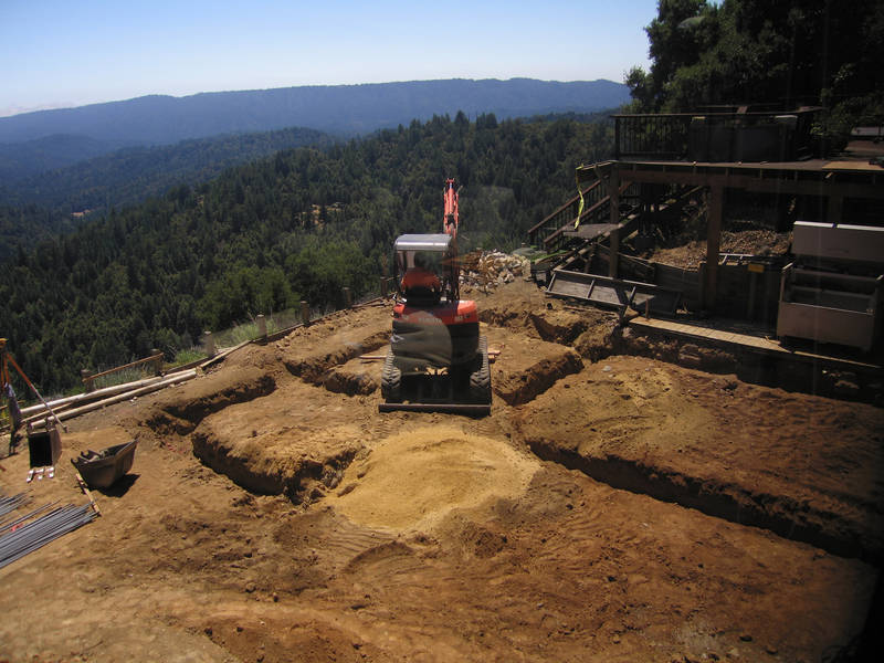 Now we're filling up our nice trenches....