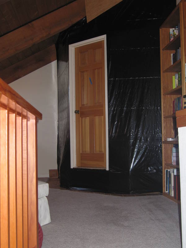 The bat cave! Stairs to the master suite...