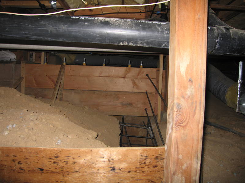 Rebar is added to the last footing. It...