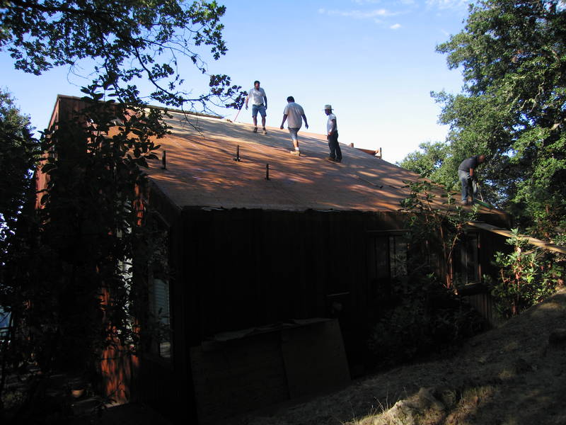 The rear roof is completely stripped....