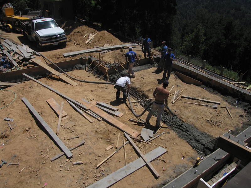 The center grade beam is filled...