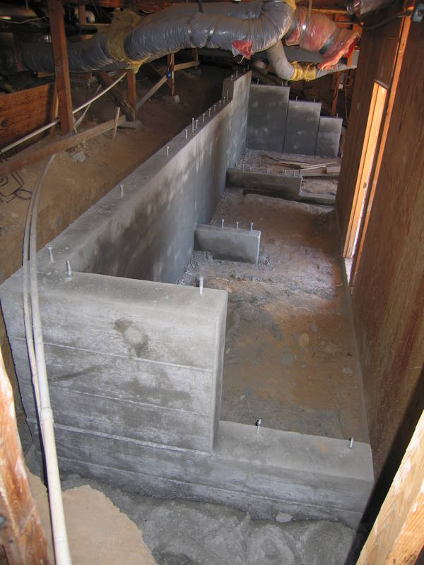 A few days later, the retaining wall...