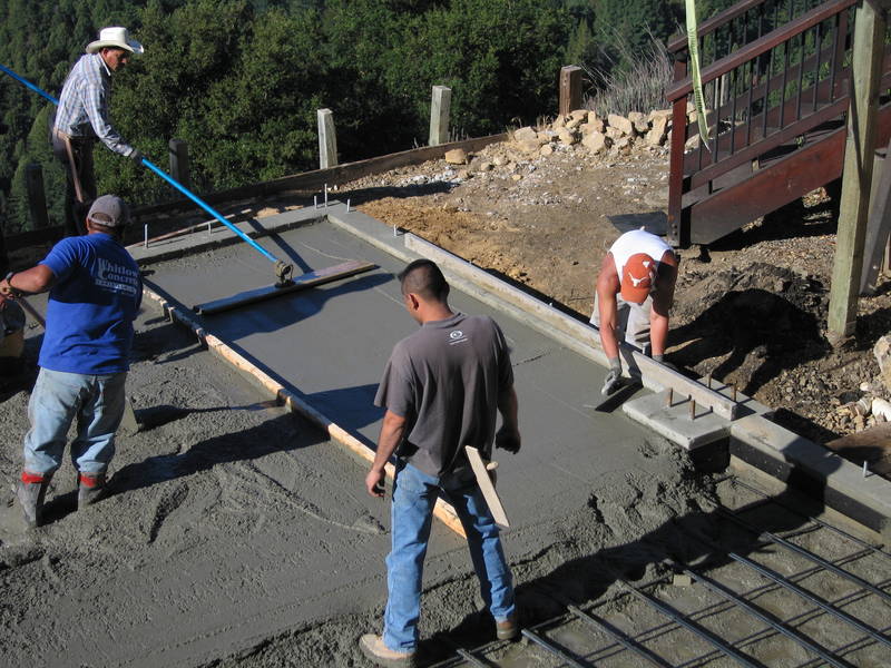 Floating the back corner. The blue pole...