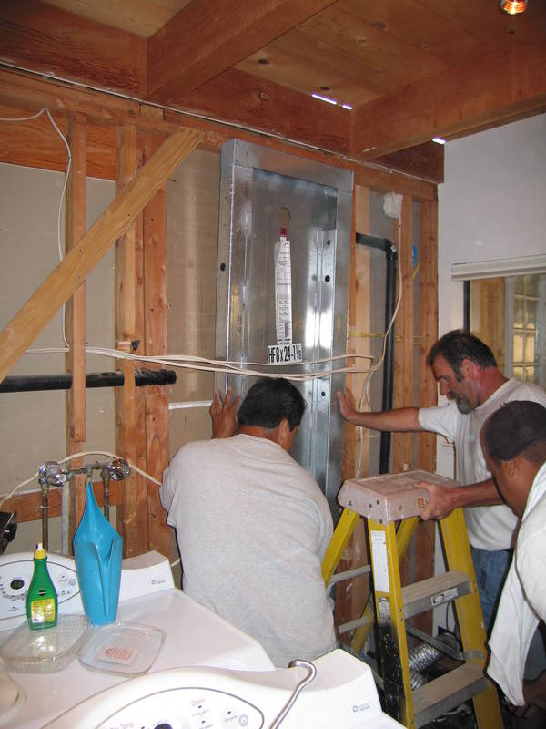 The engineered Hardy wall in the laundry...