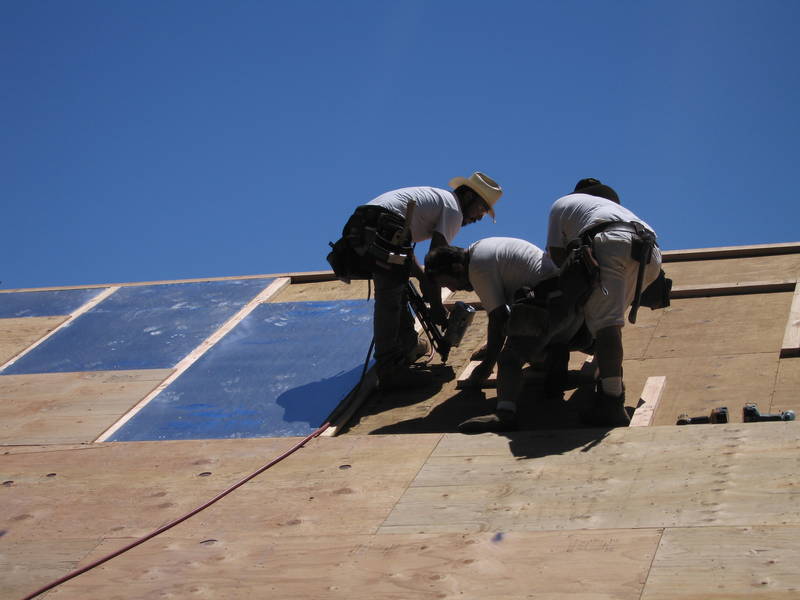 Closeup of the roof work....