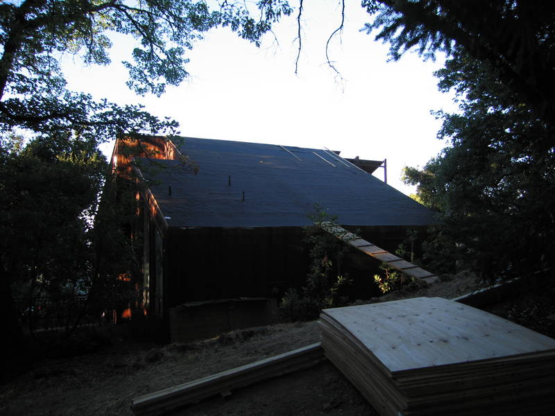 The back side of the roof is covered in...