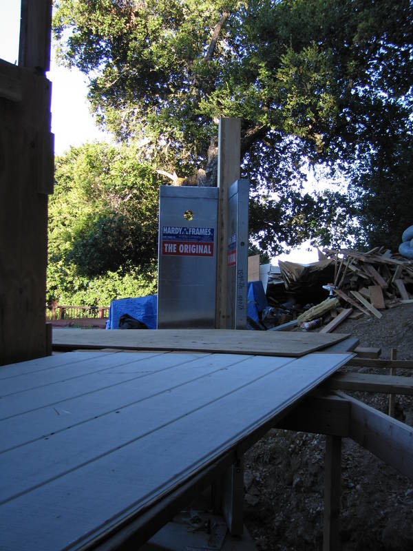 The Hardy frames viewed from the laundry...
