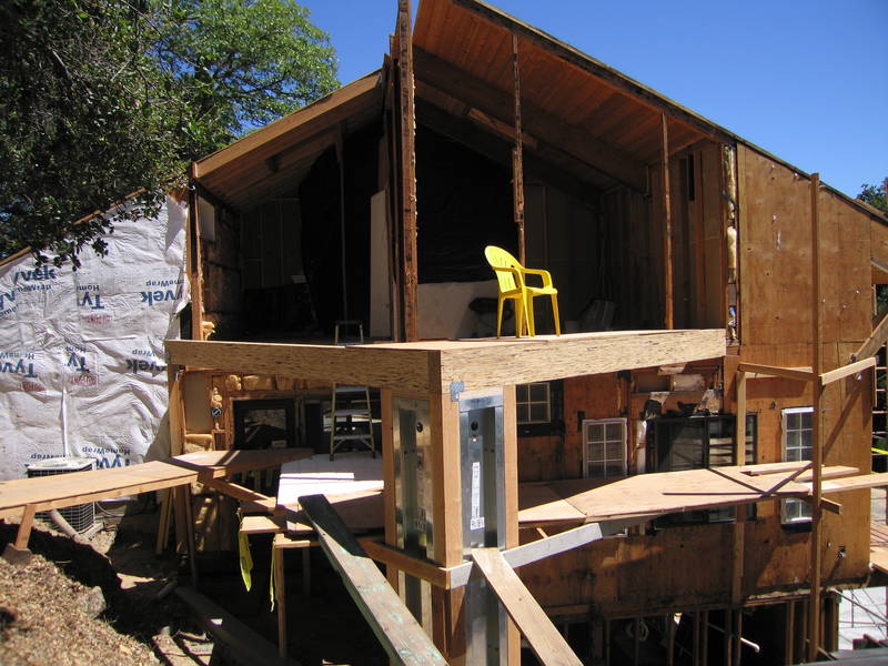 The north post and beam in place,...