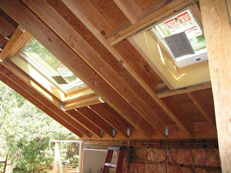 Skylights in the bathroom. It roasts...