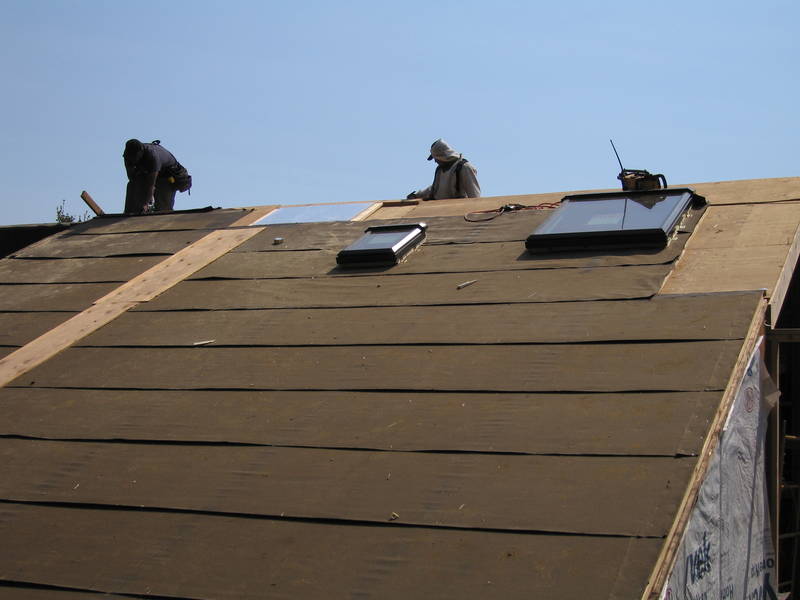North skylights from outside. Roof prep...