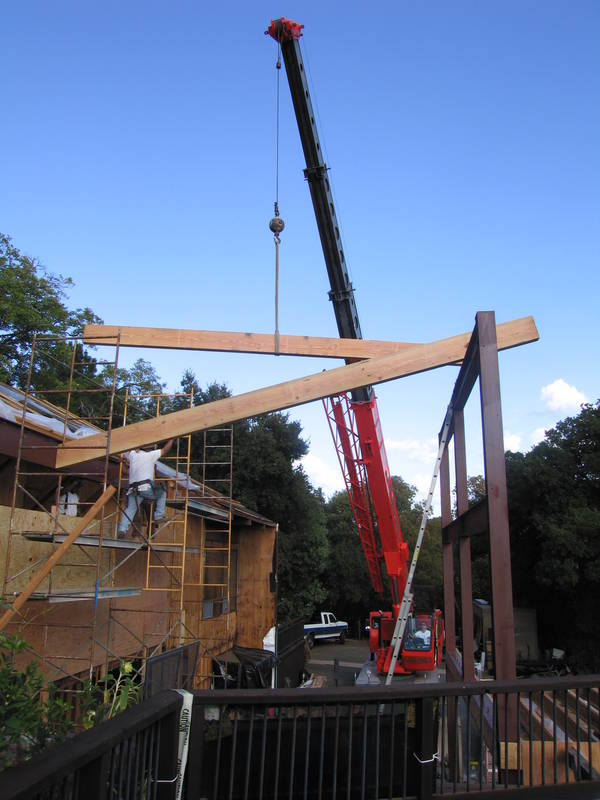 The second rafter flies in....