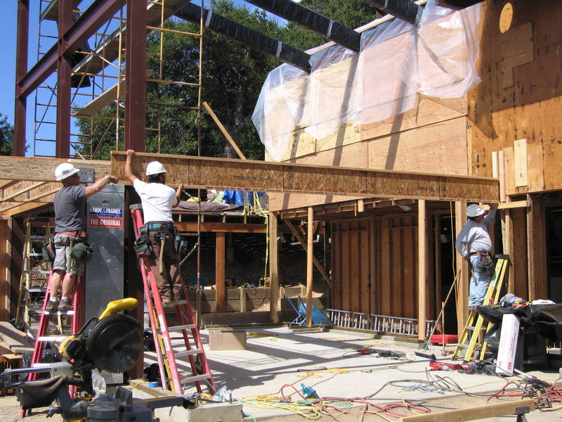 Setting a temporary floor joist just for...