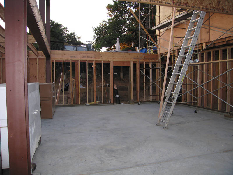 Monday 9/24, garage walls! The back wall...