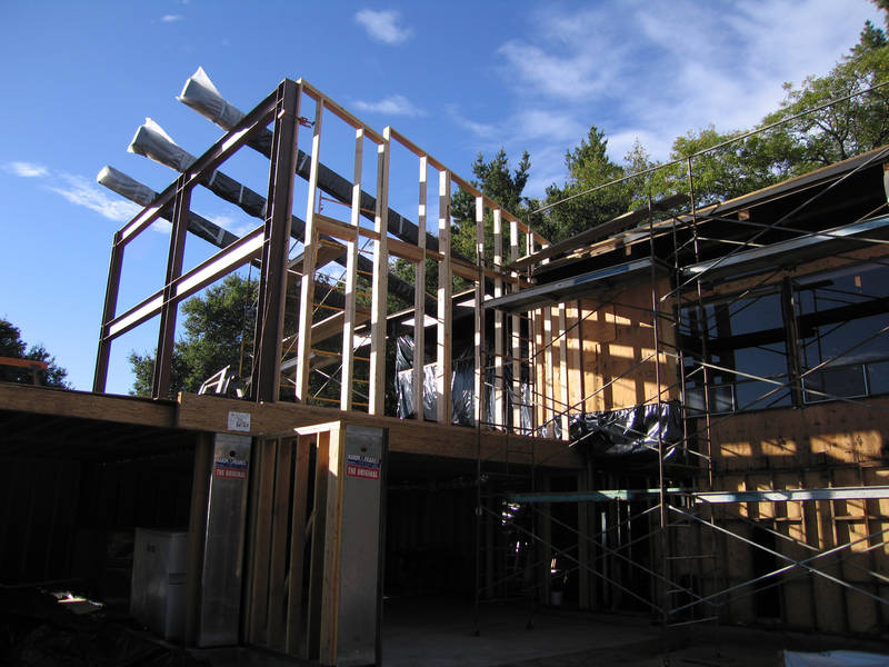 The east wall framed in. Next week,...