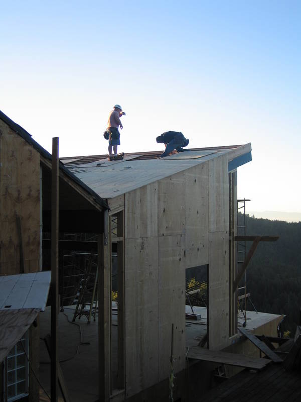 West wall with plywood....