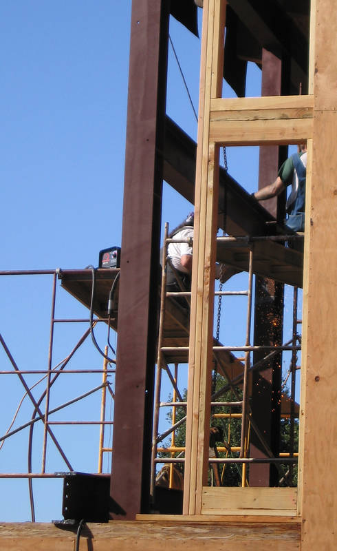 Once bolted, the flanges are welded to...