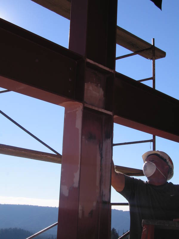 Jimmy does some finish body work on the...