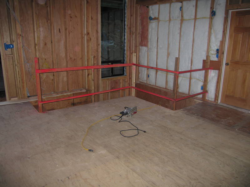 Our hi-vis pink temporary railings....