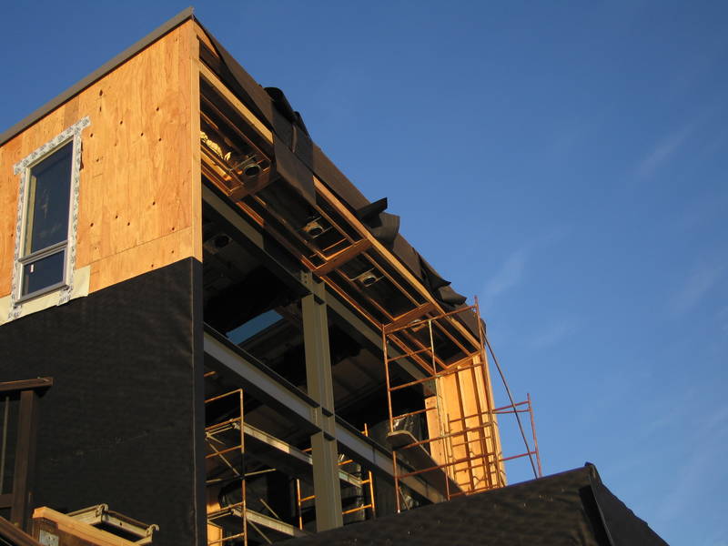 First finish coat of grey paint on the...