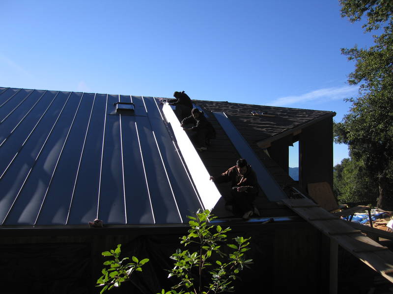 Early morning roofing around obstacles...