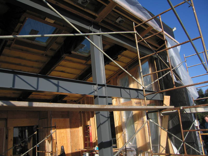 Second coat on the moment frame....