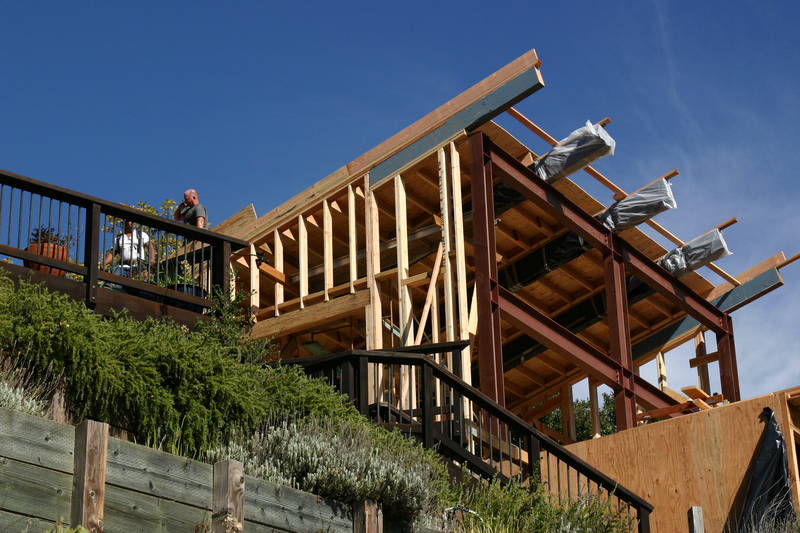 Done with the plywood (up to the...