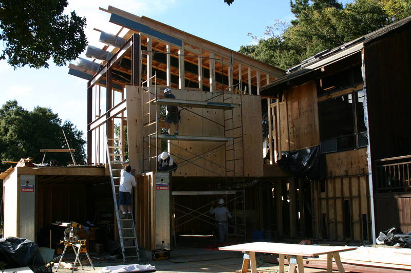 Plywood for the east wall....