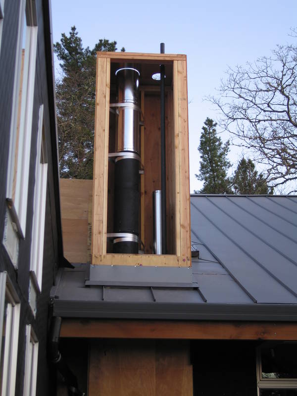 Pipes. One for the wood stove, one for a...