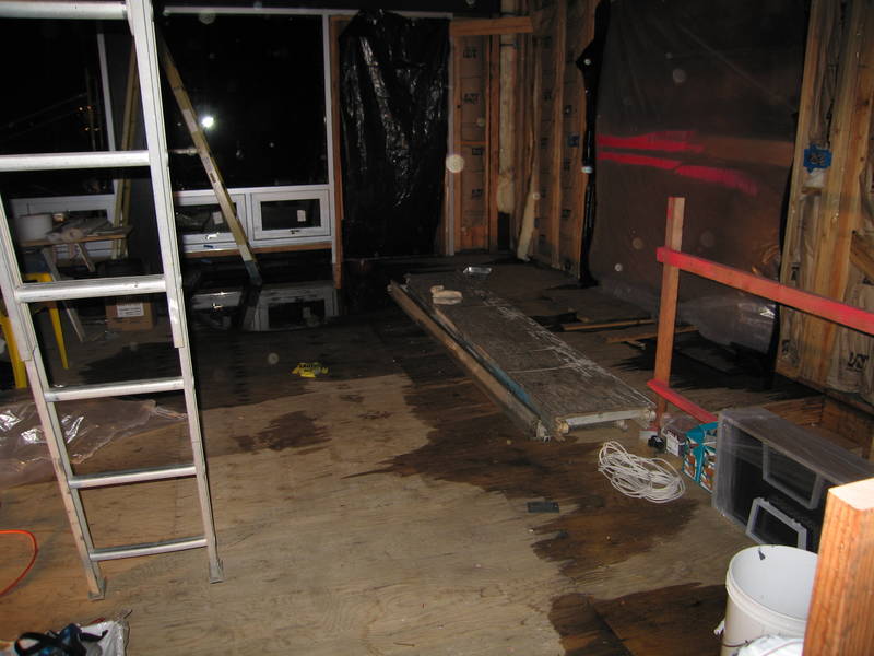 Storm damage. The window wall leaks like...