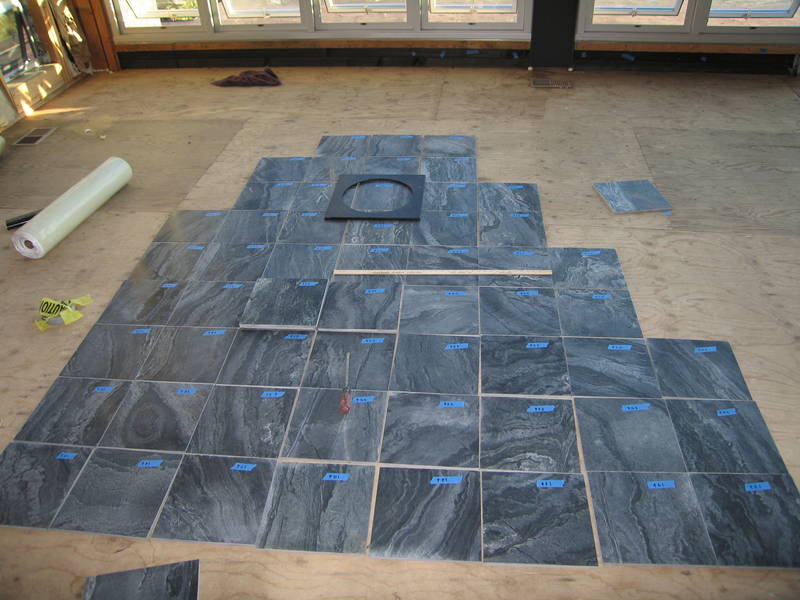 Here, Beth has laid out the honed black...