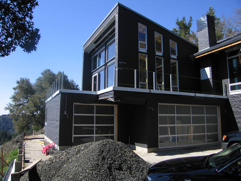 Shot of the railings and flashing in...