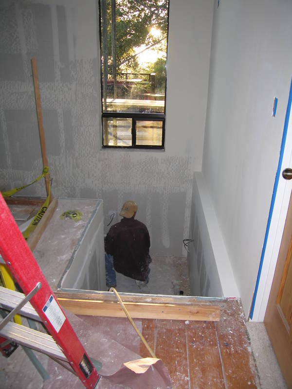 Applying skip-trowel texture in the...