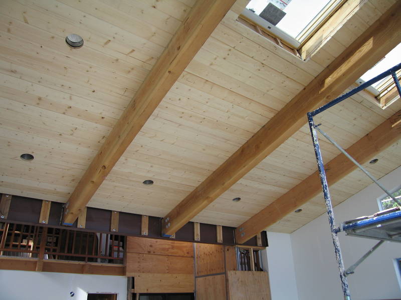 By 4/18, the ceiling is nearly done....