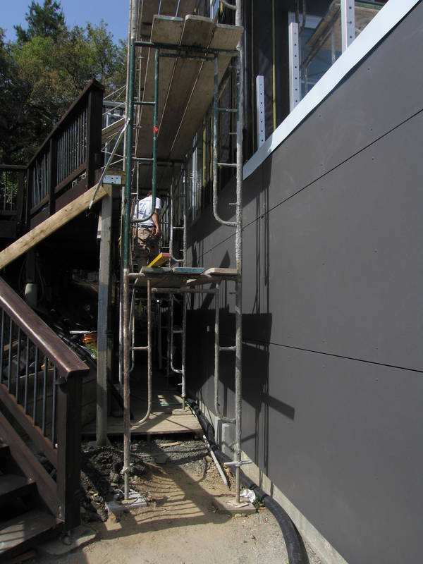 On the west side of the garage, the...