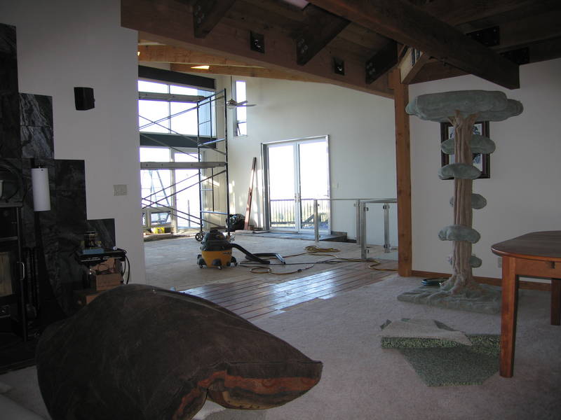 And the wall is gone, ready for carpet....