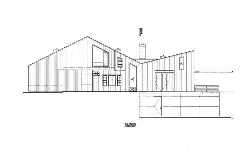 West elevation. The sliding door will...